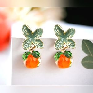 Gold-plated fruit drop earrings with silver post BOGO